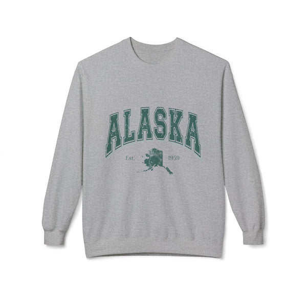 Alaska Vintage Crewneck Sweatshirt — State Map & Established 1959