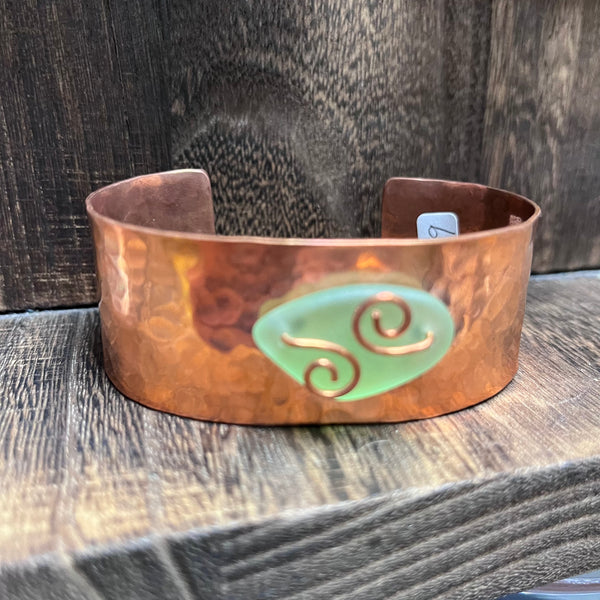 Sea Glass Copper Cuff Bracelet