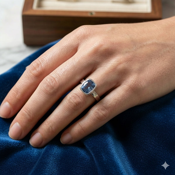 Faceted Blue Topaz Ring
