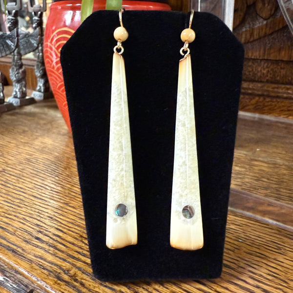 Fossil Walrus Ivory Earrings