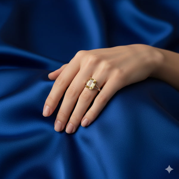 Citrine Statement Ring – Emerald Cut