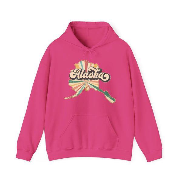 Alaska State Retro Vintage Map Heavy Blend Hoodie