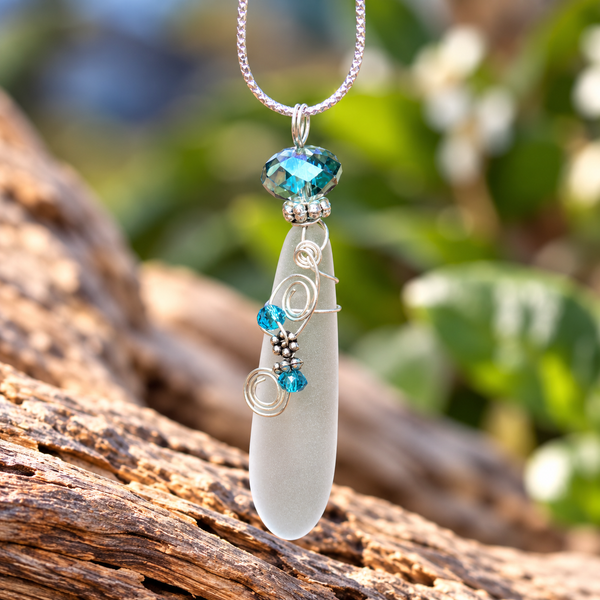 Sea Glass Necklace – Red Dagger-Shaped