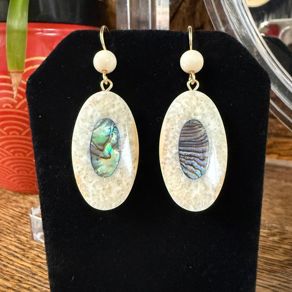 Fossilized Walrus Ivory Earrings