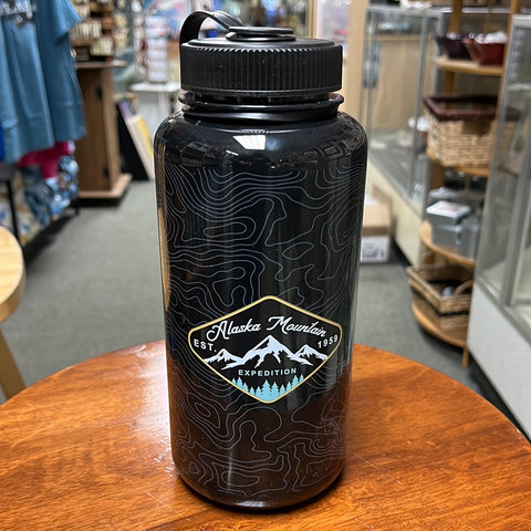 Water bottle, plastic topo Alaska expedition
