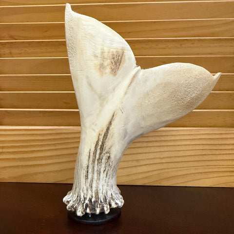 Whale Tail Rising – Hand-Carved from Moose Antler