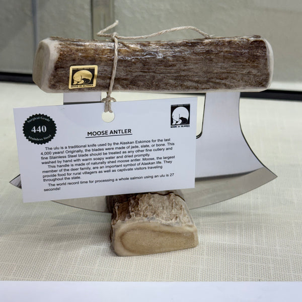 Handmade Alaska Ulu Knife – Diamond Willow, Moose Antler or Elk Antler | Made in Juneau