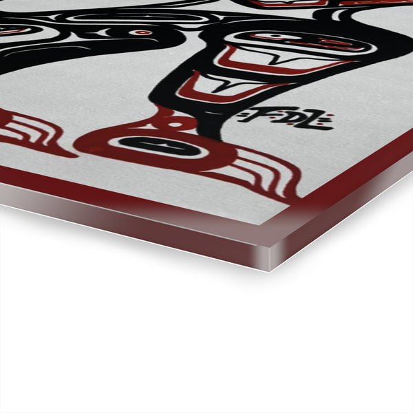 Acrylic Wall Art, Native Wolf Design Print Decor, Unique Home Decor, Gift for Wolf Lovers, Office Wall Art, Contemporary Animal Artwork