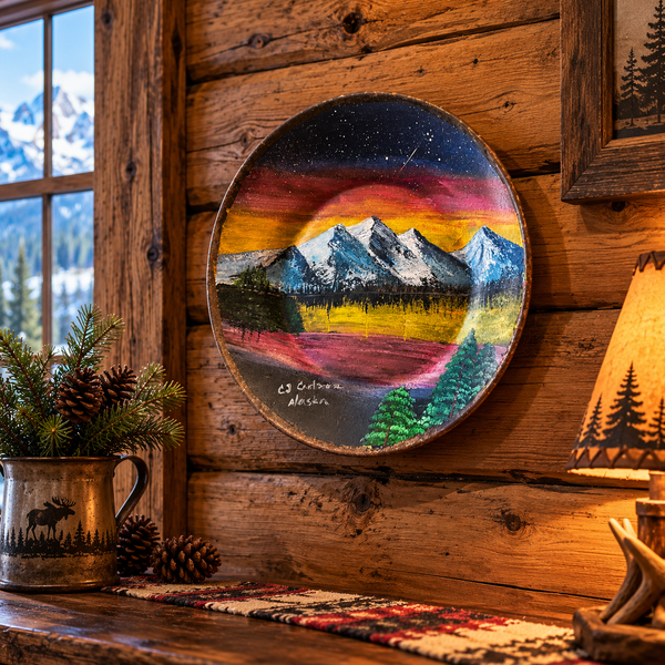 Painted gold pans by CJ Carlson - Large