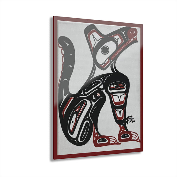 Acrylic Wall Art, Native Wolf Design Print Decor, Unique Home Decor, Gift for Wolf Lovers, Office Wall Art, Contemporary Animal Artwork