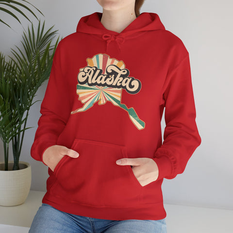 Alaska State Retro Vintage Map Heavy Blend Hoodie