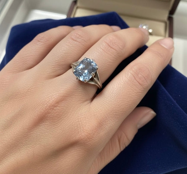 Blue Topaz Sterling Silver Ring