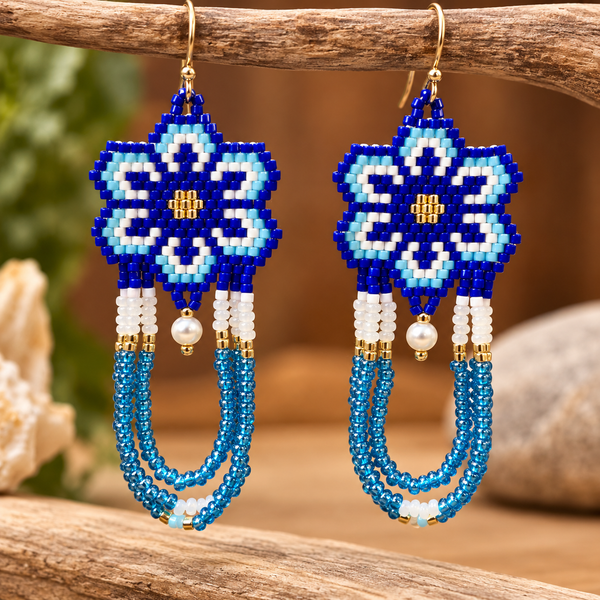 Beaded flower earrings