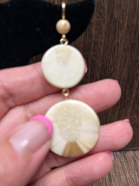 Fossil Walrus Ivory Double Disc