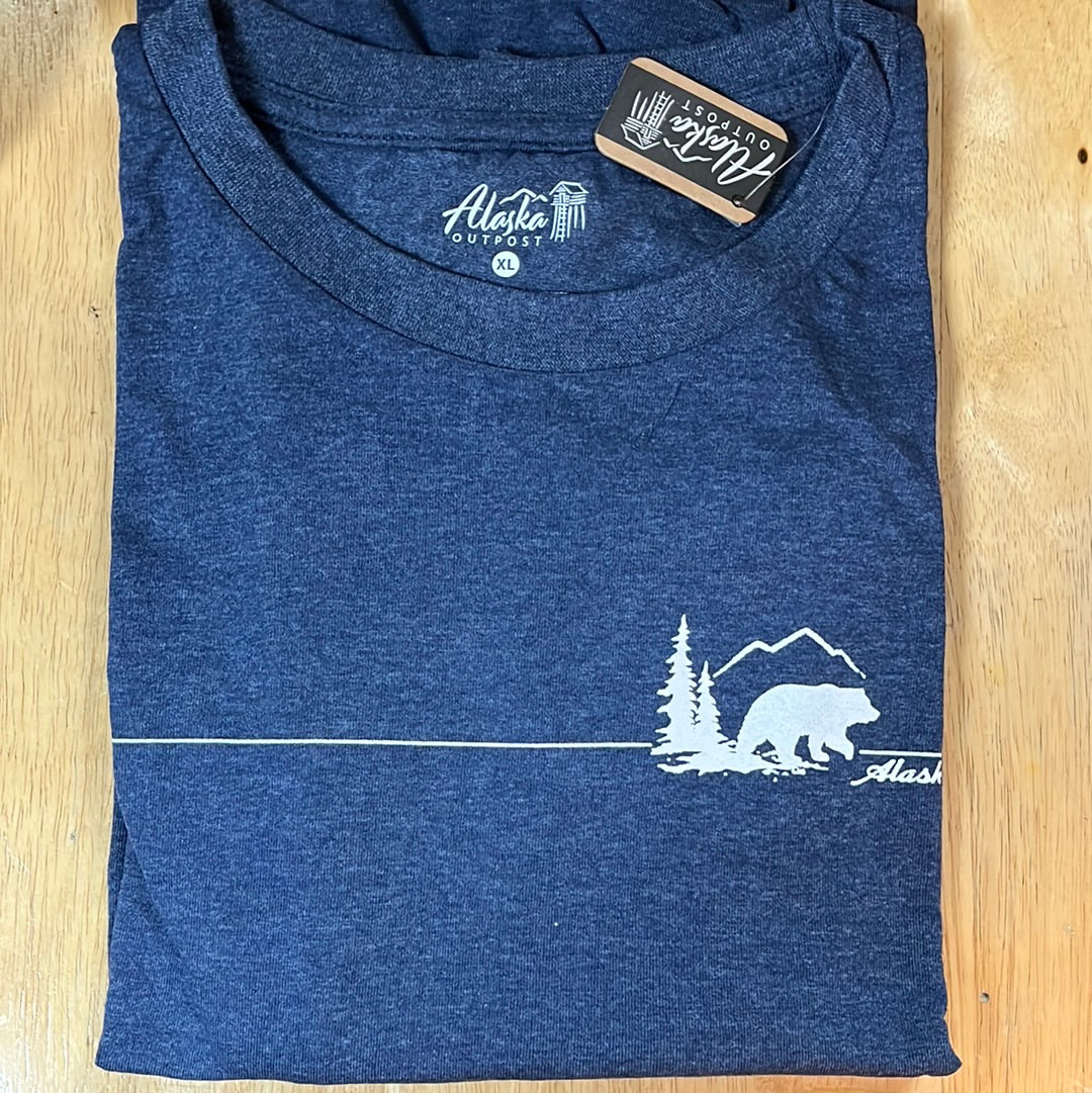 Adult long sleeve lodge bear Heather navy