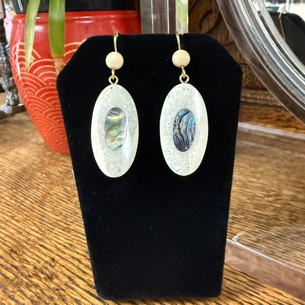 Fossilized Walrus Ivory Earrings
