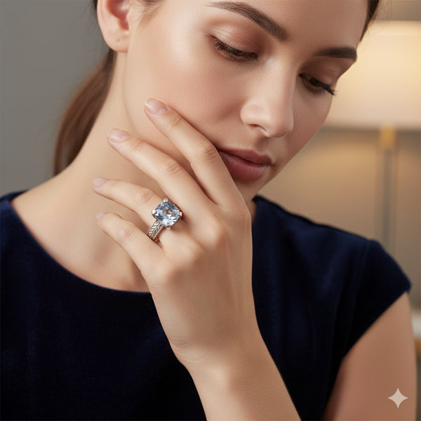 Blue Topaz Sterling Silver Ring