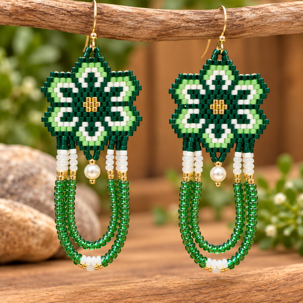 Beaded flower earrings