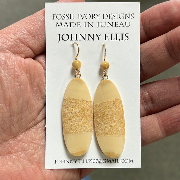 Fossil Ivory Round Disc Earrings