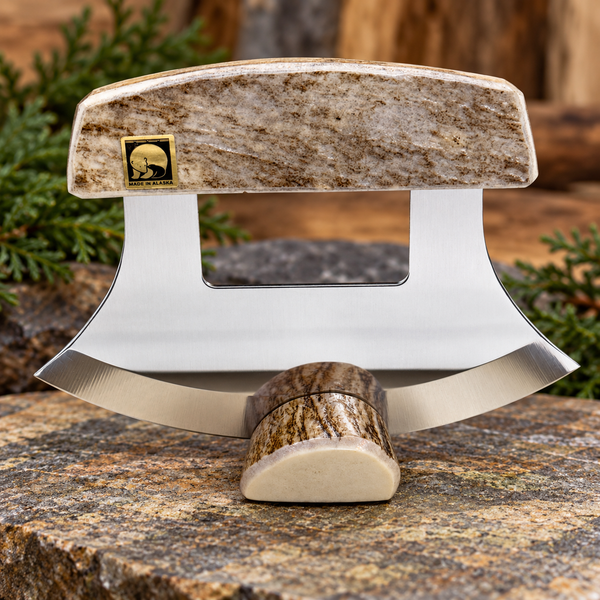 Handmade Alaska Ulu Knife – Diamond Willow, Moose Antler or Elk Antler | Made in Juneau