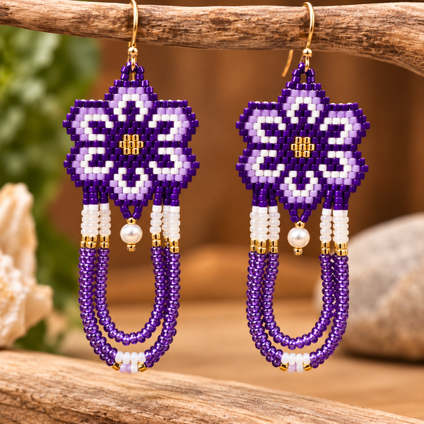 Beaded flower earrings