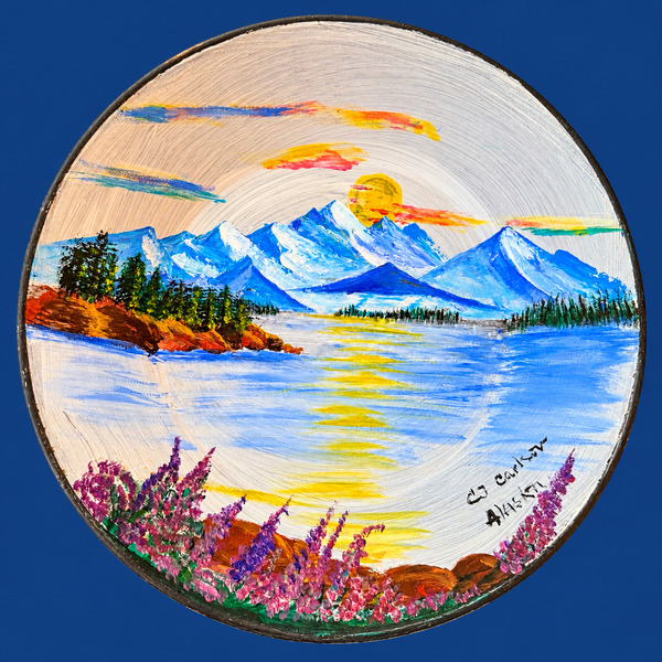 Painted gold pans by CJ Carlson - Large