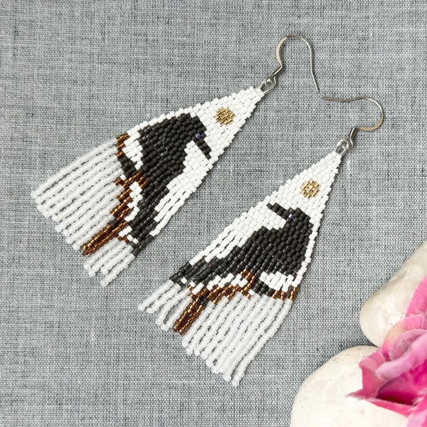 Beaded Raven Earrings (Copy)