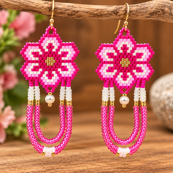 Beaded flower earrings