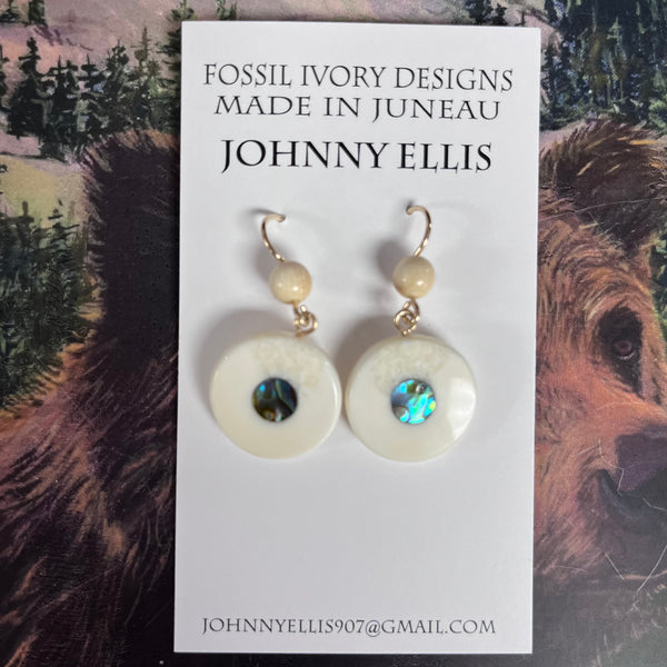 Fossil Ivory Round Disc Earrings