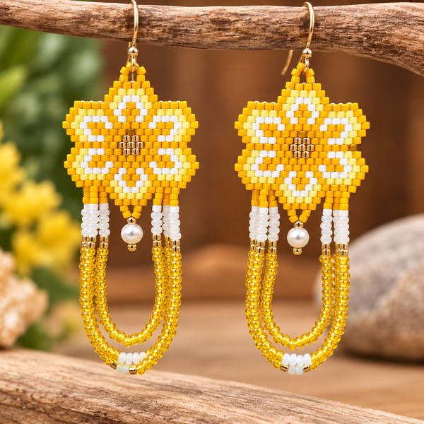 Beaded flower earrings