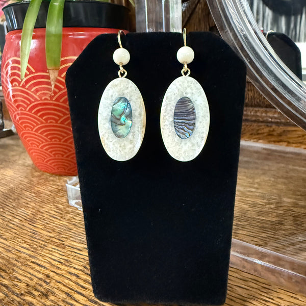 Fossilized Walrus Ivory Earrings