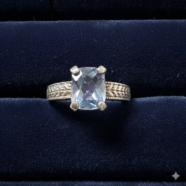Blue Topaz Sterling Silver Ring