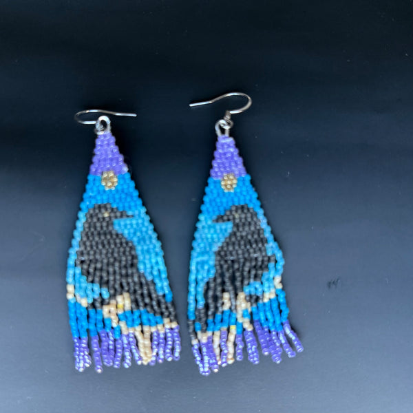 Beaded Raven Earrings (Copy)