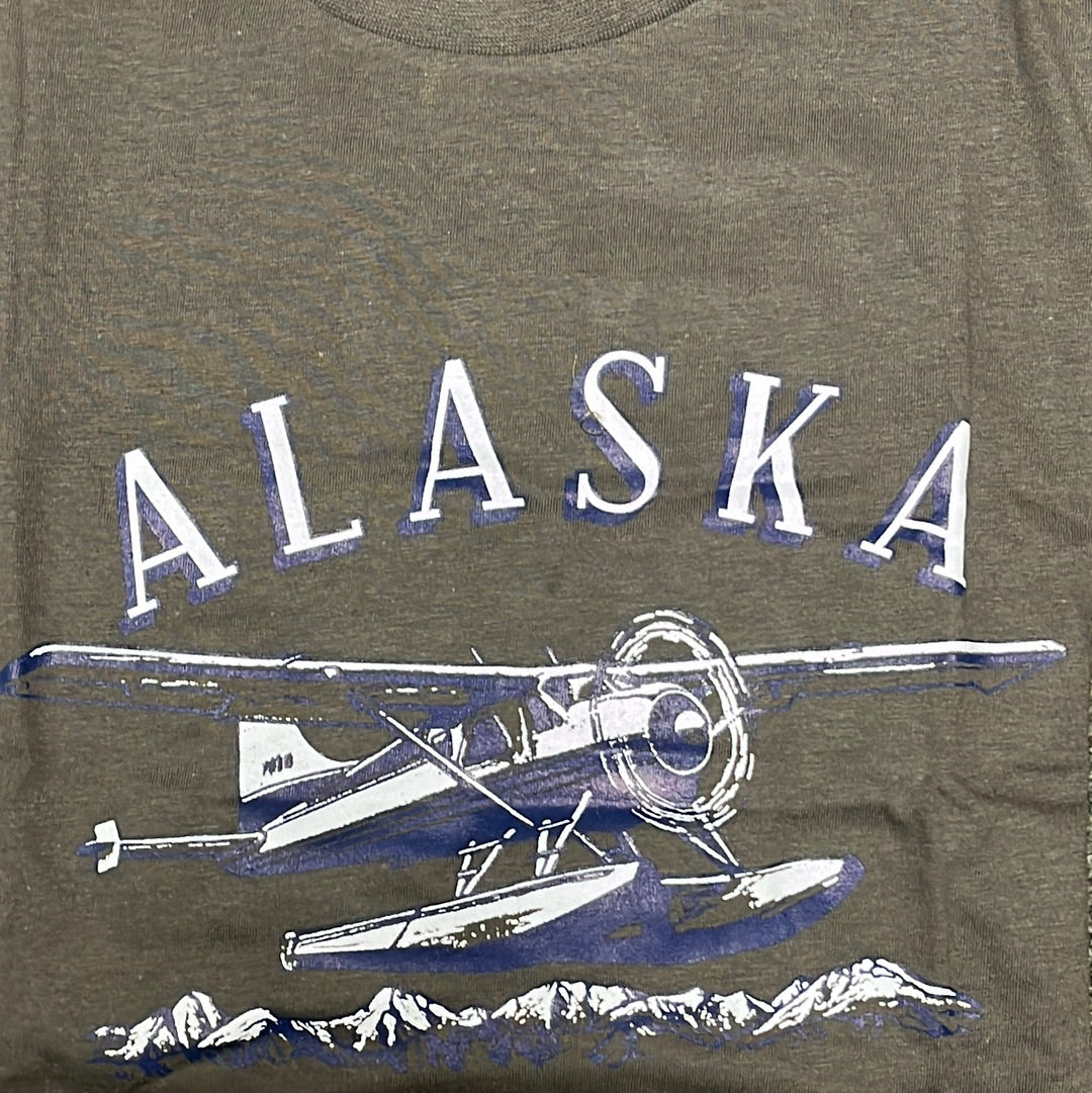 Adult unisex T-shirt, Alaska float plant charcoal gray