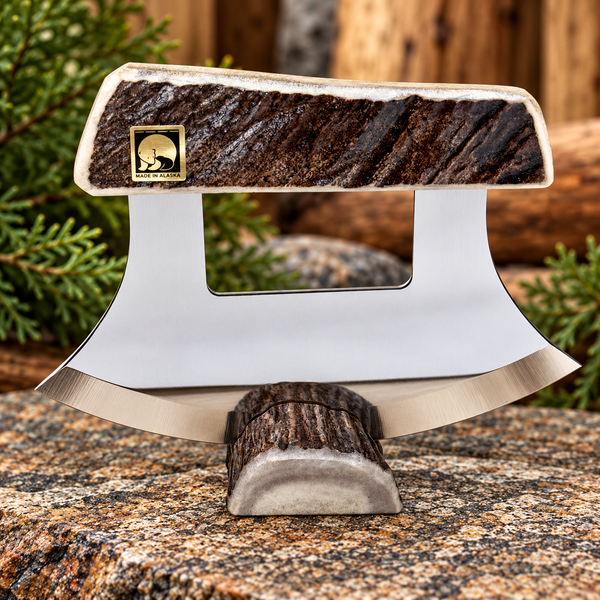 Handmade Alaska Ulu Knife – Diamond Willow, Moose Antler or Elk Antler | Made in Juneau