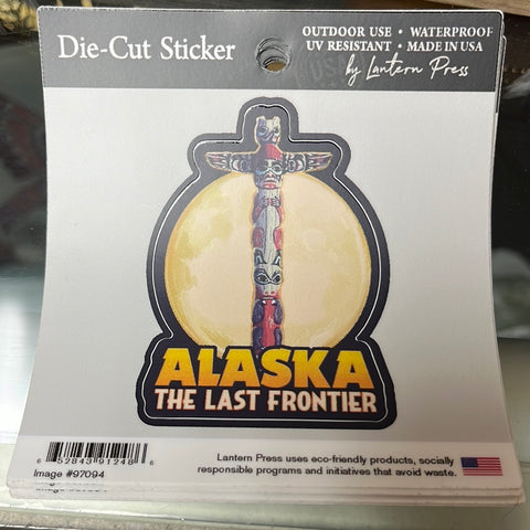 Vinyl Sticker Juneau, Alaska, Alaska Totem Poles