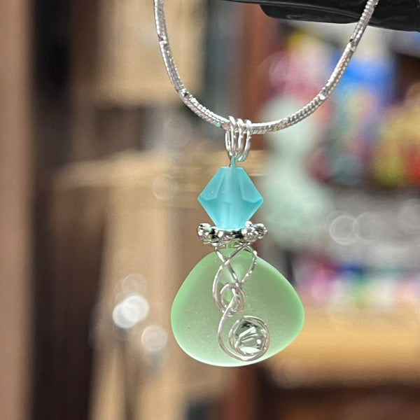 SEA GLASS TRIANGLE NECKLACE