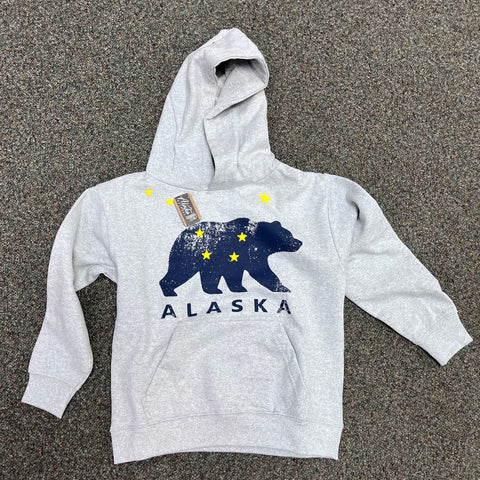 Dipper, bear, youth hoodie sport gray