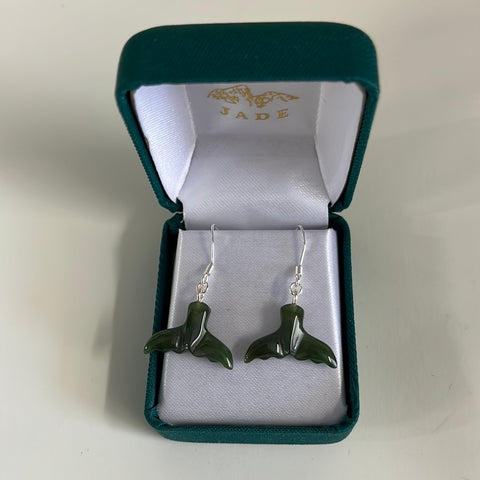 Jade Whale Tail Earrings