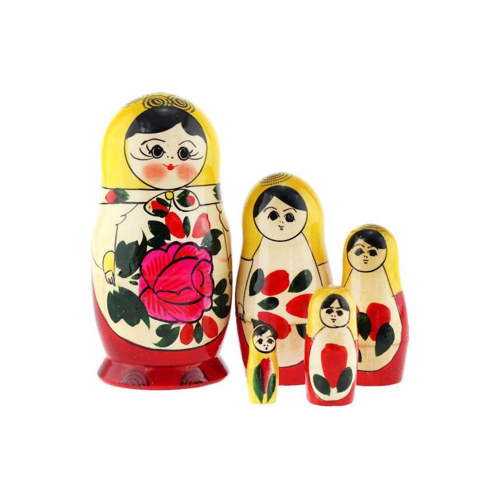 SMALL Traditional Nesting Dolls Set, 5 pcs/4,5" Matryoshkas