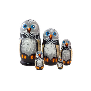 OWLS Nesting Dolls Set, 5 pcs/4.4"