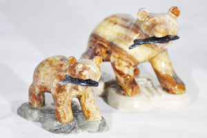 2'' Marble Bear with Fish