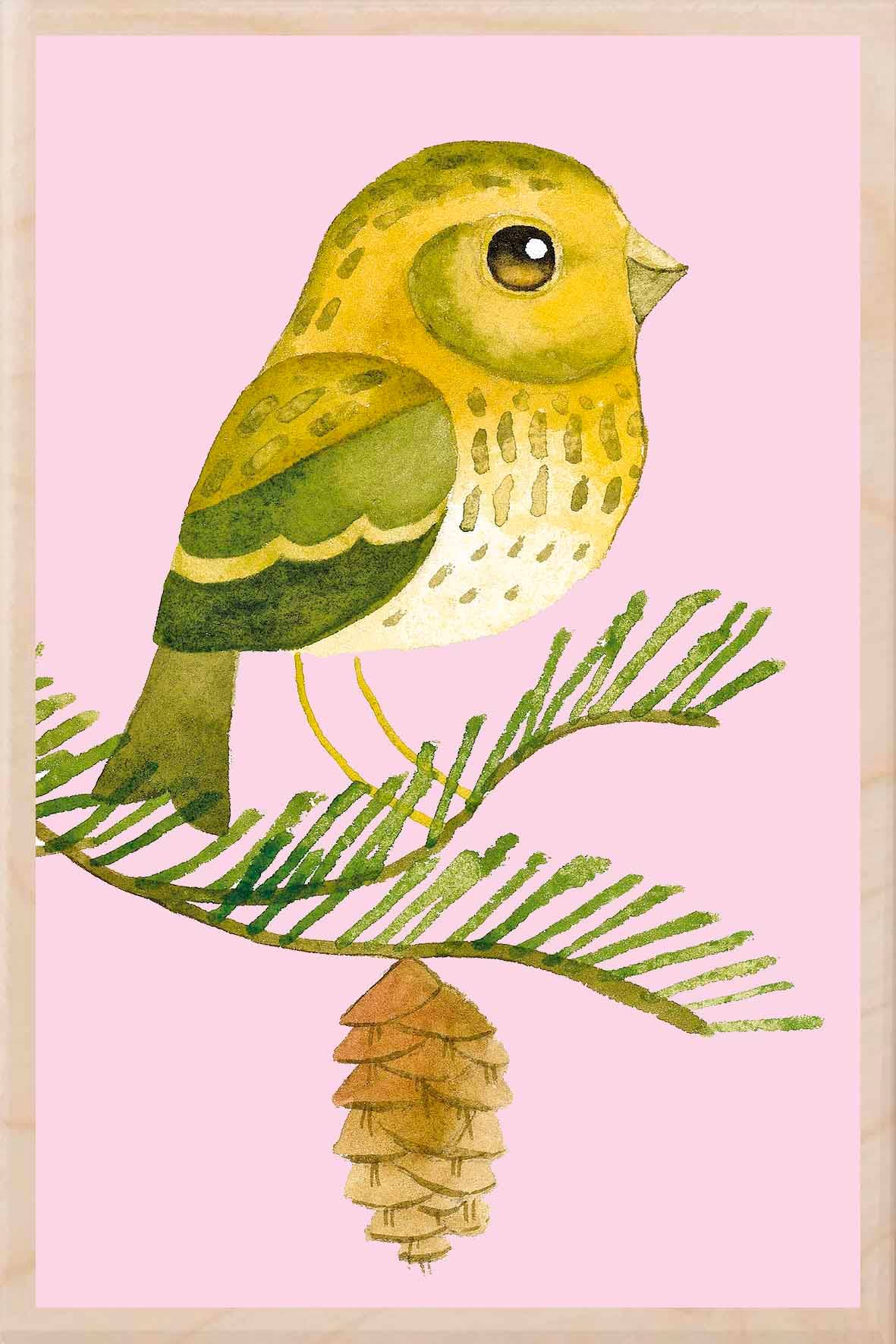 SERIN wooden postcard Matt Sewell Birds™
