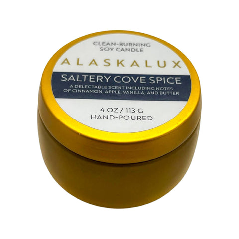 Saltery Cove Spice 4 Ounce Tin Soy Candle