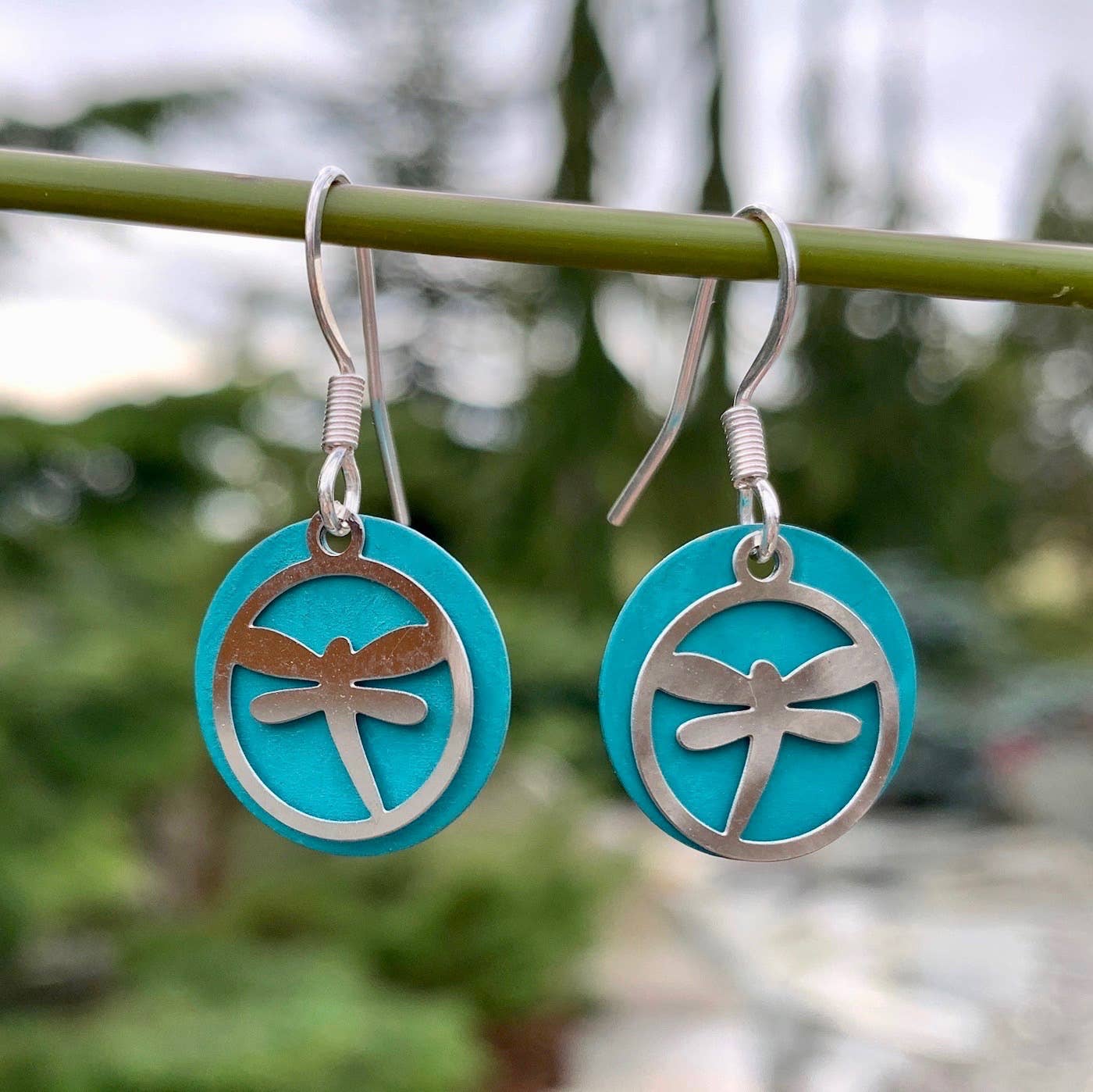 Patina Dragonfly Silver Earrings - 4 Colors