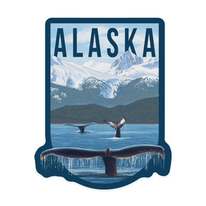 Vinyl Sticker Alaska, Humpback Whale Family