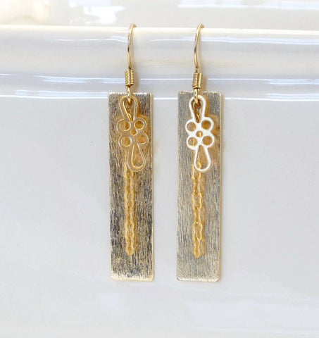 Metal Earrings Gold Loop Chain - 7 Choices