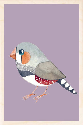 ZEBRA FINCH wooden postcard Matt Sewell Birds™