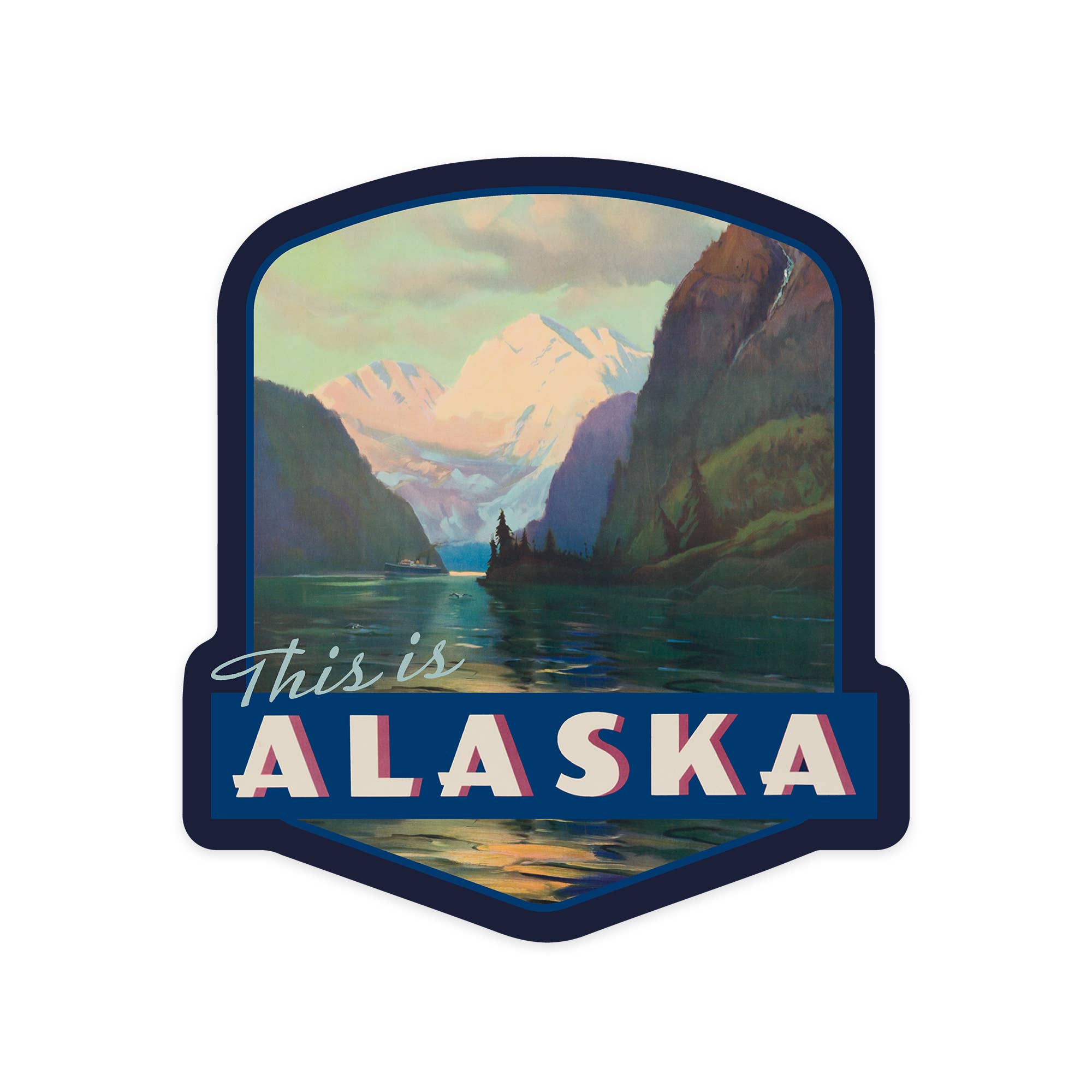 Vinyl Sticker Alaska, This is Alaska, Contour, Vintage Ar…