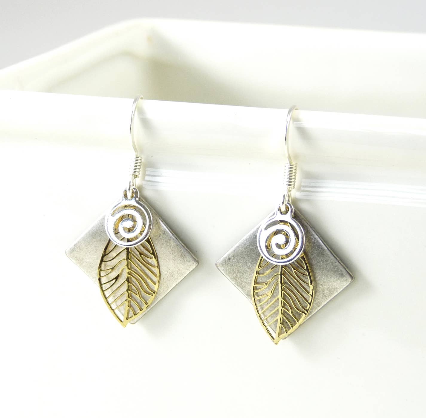 Metal Earrings Gold Leaf - 7 Choices